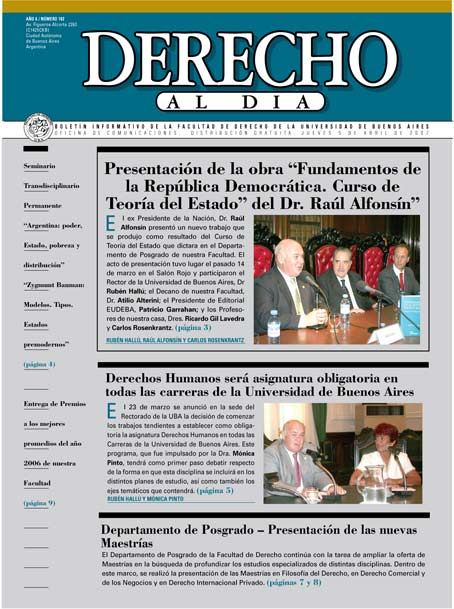 Tapa de Derecho al Día - Edición 102