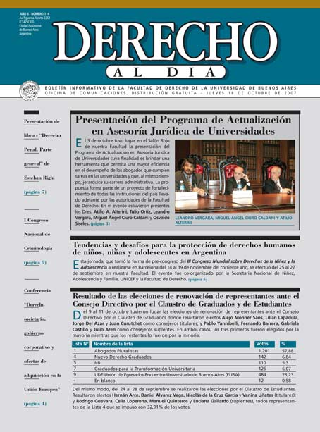 Tapa de Derecho al Día - Edición 114