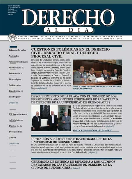 Tapa de Derecho al Día - Edición 137