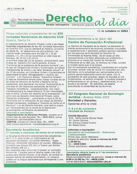Tapa de Derecho al Día - Edición 16
