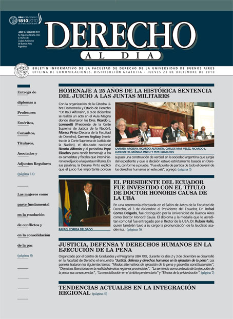 Tapa de Derecho al Día - Edición 172