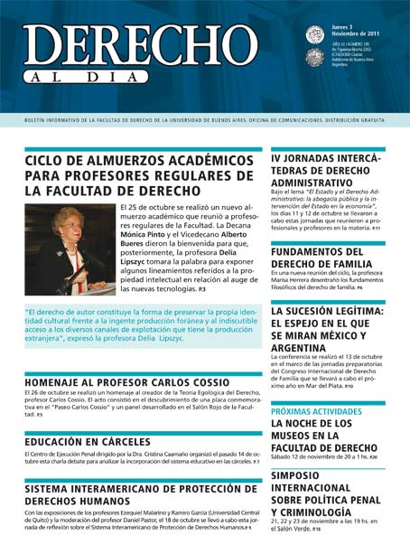 Tapa de Derecho al Día - Edición 185