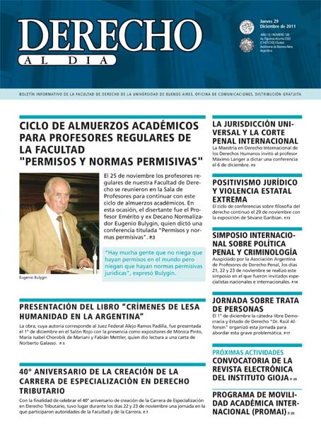 Tapa de Derecho al Día - Edición 188