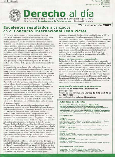 Tapa de Derecho al Día - Edición 2