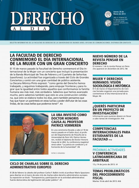 Tapa de Derecho al Día - Edición 207