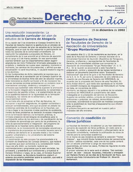Tapa de Derecho al Día - Edición 21