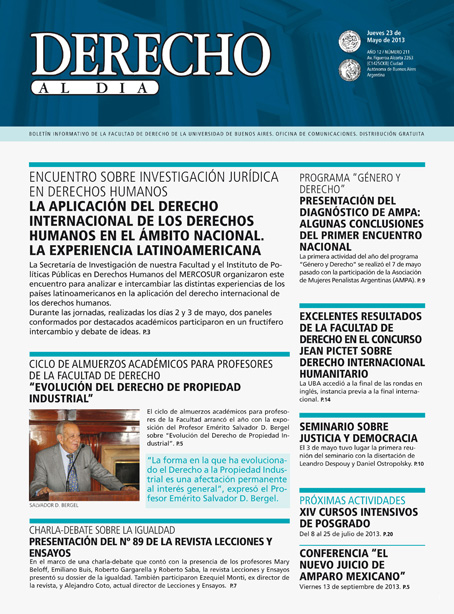 Tapa de Derecho al Día - Edición 211