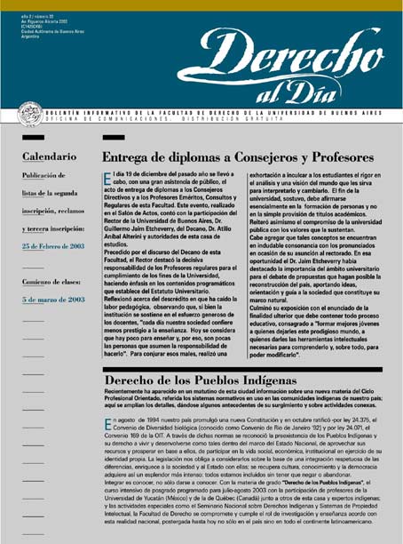 Tapa de Derecho al Día - Edición 22