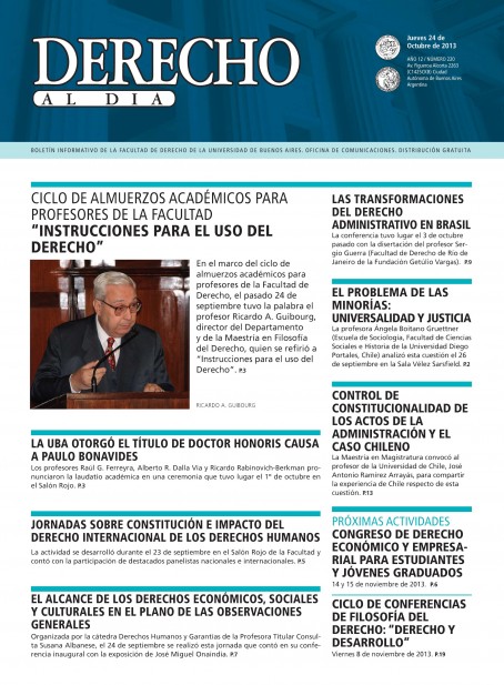 Tapa de Derecho al Día - Edición 220