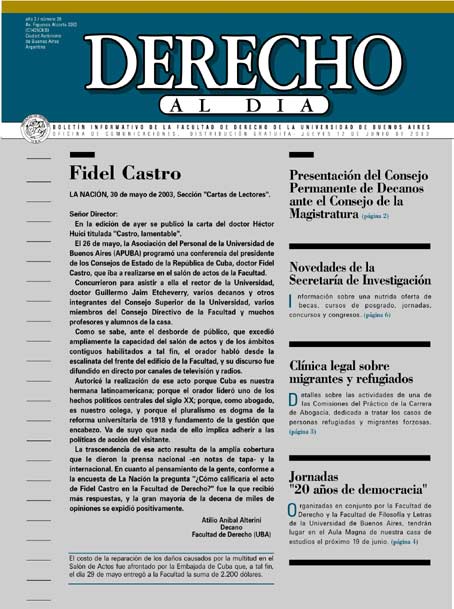 Tapa de Derecho al Día - Edición 29