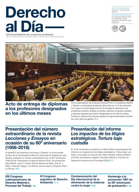 Tapa de Derecho al Día - Edición 297