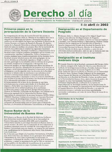 Tapa de Derecho al Día - Edición 3