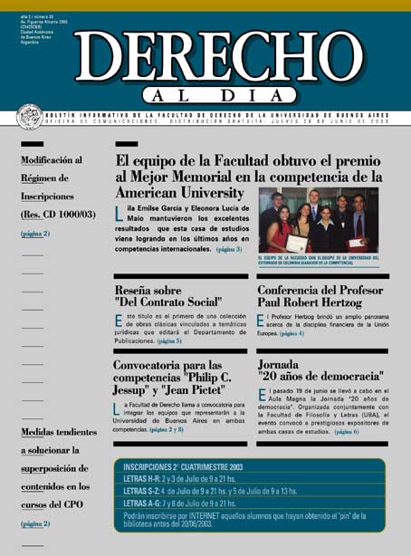 Tapa de Derecho al Día - Edición 30