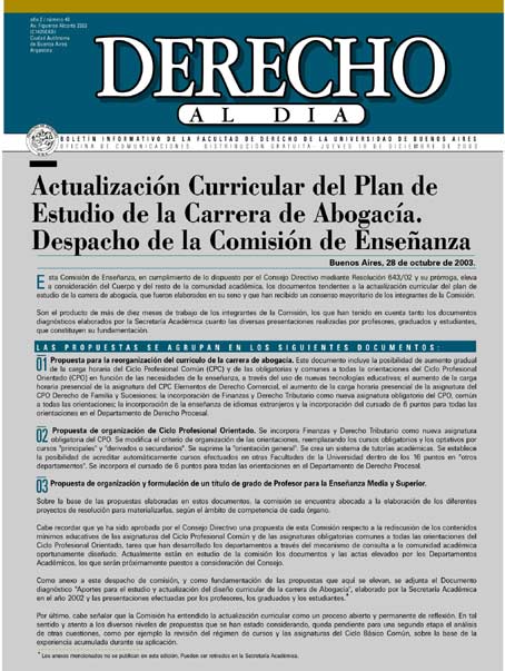 Tapa de Derecho al Día - Edición 40