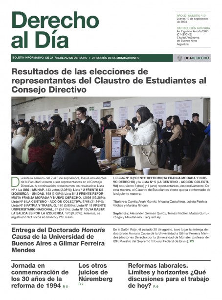 Tapa de Derecho al Día - Edición 410