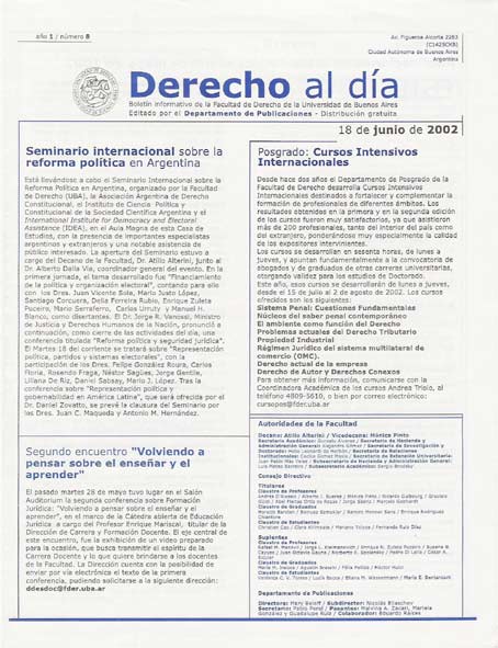 Tapa de Derecho al Día - Edición 8